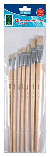 Stylex 28682 - Pinsel-Set mit 8 flachen Borstenpinseln in den Größen 1, 3, 4, 5, 6, 8, 10 und 12, zum Malen mit Deck-, Tempera, Aquarell-, Öl- und Acrylfarben, ideal auch für die Schule Stylex 28682 - Pinsel-Set mit 8 flachen Borstenpinseln in den Größen 1, 3, 4, 5, 6, 8, 10 und 12, zum Malen mit Deck-, Tempera, Aquarell-, Öl- und Acrylfarben, ideal auch für die Schule von Stylex