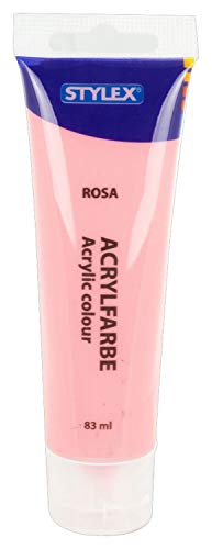 Stylex 28699 - Acrylfarbe auf Wasserbasis, 83 ml Tube in rosa, matt, hohe Deck- und Farbkraft, lichtbeständig, schnelltrocknend und wasserfest von Stylex