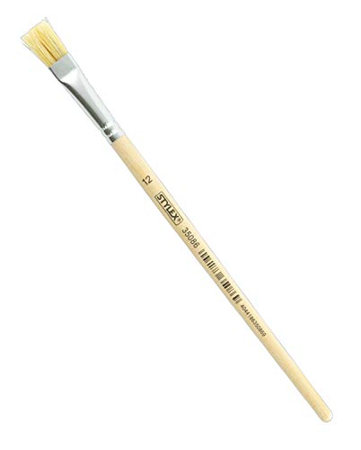 Stylex 35044 - Pinsel-Set mit 3 flachen Borstenpinseln in den Größen 8, 10 und 12, zum Malen mit Deck-, Tempera, Aquarell-, Öl- und Acrylfarben, auch für die Schule geeignet von Stylex