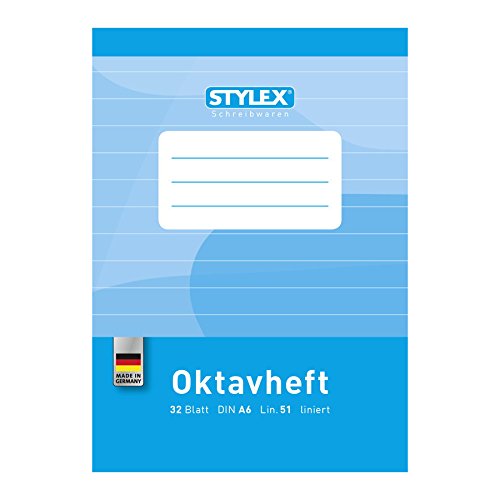 Stylex 40760 Oktavheft A6, 32 Blatt, liniert von Stylex