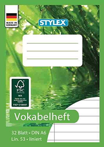 Stylex 41202 Vokabelheft A6 32 Blatt, liniert von Stylex
