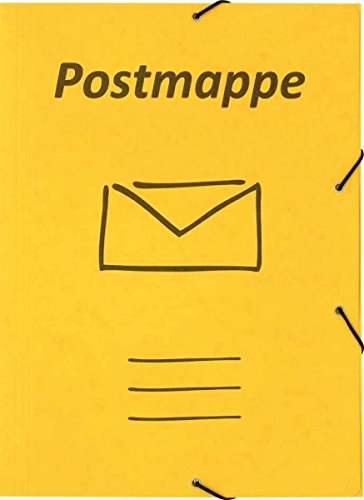 Stylex 43138 Postmappe A4 Gummizug Mappe gelb mit Druck (2 Stück Set) von Stylex