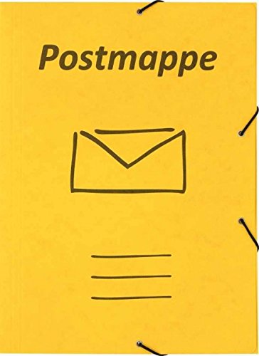 Stylex 43138 Postmappe A4 Gummizug Mappe gelb mit Druck (5 Stück Set) von Stylex