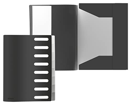 Stylex 43576 - Ordnungsmappe mit 8 Registern und Eckspanngummis, für Dokumente bis DIN A4, anthrazit, 1 Stück Stylex 43576 - Ordnungsmappe mit 8 Registern und Eckspanngummis, für Dokumente bis DIN A4, anthrazit, 1 Stück von Stylex