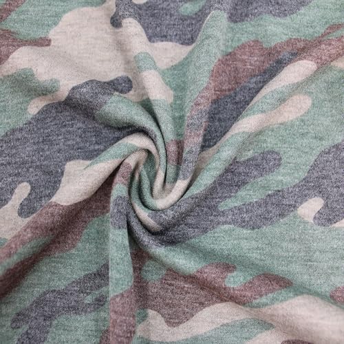 152,4 cm breiter, bedruckter Polyester-Spandex-Stoff (210 g/m²), mittelschwer, 4-Wege-Stretch, weich und warm, für Bekleidung, Hoodies, Sweatshirts, Jogger und Heimwerker von Stylish FABRIC