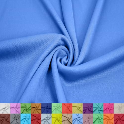 Stylish FABRIC 100% Polyester-Interlock-Stoff, weicher Doppelstrick, 152,4 cm breit, leicht, 107 g/m², ideal für Bekleidung, Activewear, Futter und Heimwerker, Verkauf pro Yard, Blau #062, 9,1 m von Stylish FABRIC