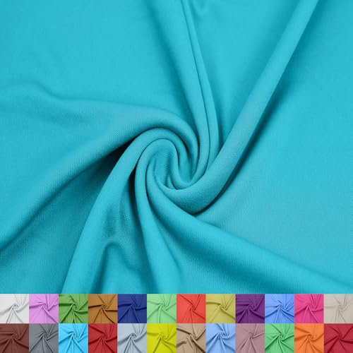Stylish FABRIC 100% Polyester-Interlock-Stoff, weicher Doppelstrick, 152,4 cm breit, leicht, 107 g/m², ideal für Bekleidung, Activewear, Futter und Heimwerker, Verkauf pro Yard, Seafoam #252, 3 Meter von Stylish FABRIC