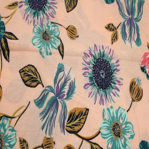 Stylish FABRIC 124,5 cm breit, bedruckter Krepon-Stoff, 100% Viskose, nicht gedehnt, 125 g/m², leichtes, weiches und atmungsaktives Material für Kleider, Schals und Nähprojekte, Biskuittürkis, 91 cm Stylish FABRIC 124,5 cm breit, bedruckter Krepon-Stoff, 100% Viskose, nicht gedehnt, 125 g/m², leichtes, weiches und atmungsaktives Material für Kleider, Schals und Nähprojekte, Biskuittürkis, 91 cm von Stylish FABRIC