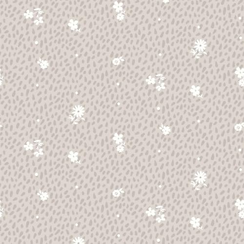 Stylish FABRIC 124,5 cm breit, bedruckter Krepon-Stoff, 100% Viskose, nicht gedehnt, 125 g/m², leichtes, weiches und atmungsaktives Material für Kleider, Schals und Nähprojekte, Opalgrau, gebrochenes von Stylish FABRIC
