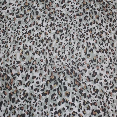Stylish FABRIC 124,5 cm breit, bedruckter Krepon-Stoff, 100% Viskose, nicht gedehnt, 125 g/m², leichtes, weiches und atmungsaktives Material für Kleider, Schals und Nähprojekte, Salbeigrau, 2 m von Stylish FABRIC