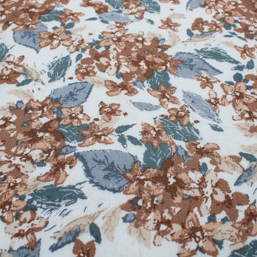 Stylish FABRIC 124,5 cm breit, bedruckter Krepon-Stoff aus 100% Viskose, nicht gedehnt, 125 g/m², leichtes, weiches und atmungsaktives Material für Kleider, Schals und Nähprojekte, 2,7 m Stylish FABRIC 124,5 cm breit, bedruckter Krepon-Stoff aus 100% Viskose, nicht gedehnt, 125 g/m², leichtes, weiches und atmungsaktives Material für Kleider, Schals und Nähprojekte, 2,7 m von Stylish FABRIC