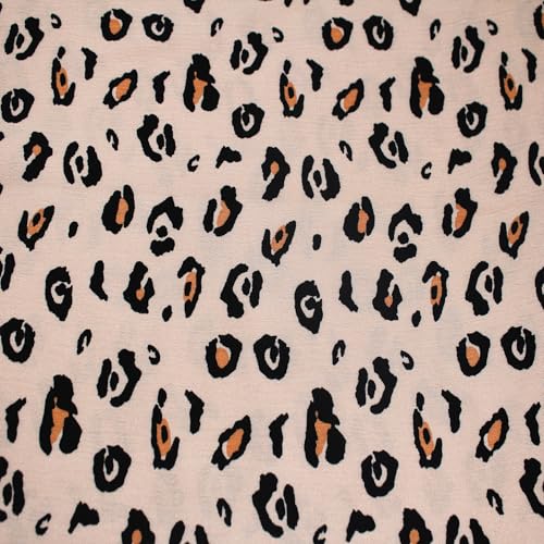 Stylish FABRIC 124,5 cm breit, bedruckter Krepon-Stoff aus 100% Viskose, nicht gedehnt, 125 g/m², leichtes, weiches und atmungsaktives Material für Kleider, Schals und Nähprojekte, Camel Hazel, 2 von Stylish FABRIC