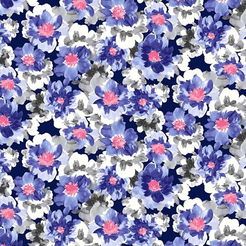 Stylish FABRIC 124,5 cm breit, bedruckter Krepon-Stoff aus 100% Viskose, nicht gedehnt, 125 g/m², leichtes, weiches und atmungsaktives Material für Kleider, Schals und Nähprojekte, Ink Royal 9,1 m Stylish FABRIC 124,5 cm breit, bedruckter Krepon-Stoff aus 100% Viskose, nicht gedehnt, 125 g/m², leichtes, weiches und atmungsaktives Material für Kleider, Schals und Nähprojekte, Ink Royal 9,1 m von Stylish FABRIC