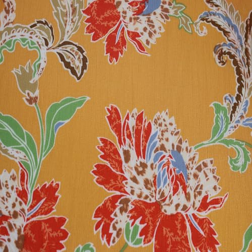 Stylish FABRIC 124,5 cm breit, bedruckter Krepon-Stoff aus 100% Viskose, nicht gedehnt, 125 g/m², leichtes, weiches und atmungsaktives Material für Kleider, Schals und Nähprojekte, Mango Living Coral Stylish FABRIC 124,5 cm breit, bedruckter Krepon-Stoff aus 100% Viskose, nicht gedehnt, 125 g/m², leichtes, weiches und atmungsaktives Material für Kleider, Schals und Nähprojekte, Mango Living Coral von Stylish FABRIC