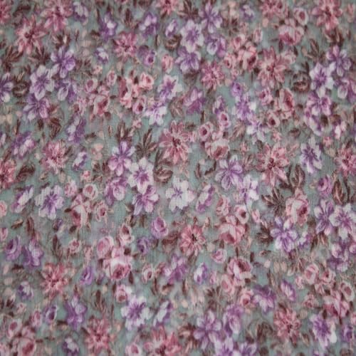Stylish FABRIC 144,8 cm breit bedruckter Fancy Yoryu-Stoff aus 100% Polyester, 70 g/m², leicht, knitterfrei und nicht dehnbar, Chiffon, für Schals, Blusen, Kleider und DIY, Mineral Blue Pfirsich, 4,5 von Stylish FABRIC