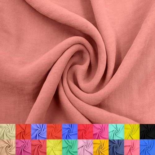 Stylish FABRIC 147,3 cm breit, Hi Multi Chiffon, gewaschener Hof (85 g/m²), nicht gedehnter Stoff, knitterfrei, atmungsaktiv, ideal für Bekleidung, Vorhänge, Heimdekoration und Heimwerker, Altrosa von Stylish FABRIC