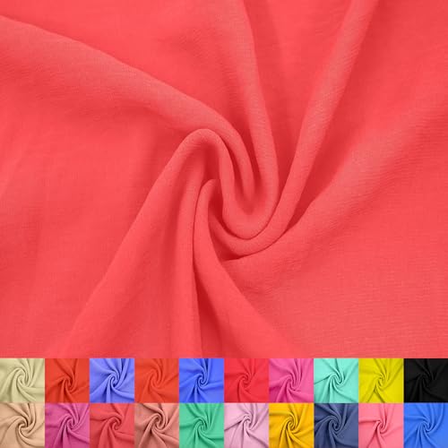 Stylish FABRIC 147,3 cm breit, Hi Multi Chiffon, gewaschener Hof (85 g/m²), nicht gedehnter Stoff, knitterfrei, atmungsaktiv, ideal für Bekleidung, Vorhänge, Heimdekoration und Heimwerker, Pink Mamly von Stylish FABRIC