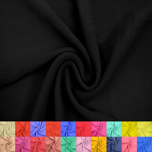 Stylish FABRIC 147,3 cm breit, Hi Multi Chiffon, gewaschener Hof (85 g/m²), nicht gedehnter Stoff, knitterfrei, atmungsaktiv, ideal für Bekleidung, Vorhänge, Heimdekoration und Heimwerker, schwarz, 91 von Stylish FABRIC