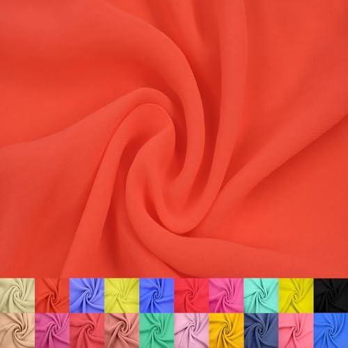 Stylish FABRIC 147,3 cm breit, Hi Multi Chiffon, gewaschener Hof (85 g/m²), nicht gedehnter Stoff, knitterfrei, atmungsaktiv, ideal für Bekleidung, Vorhänge, Heimdekoration und Heimwerker von Stylish FABRIC