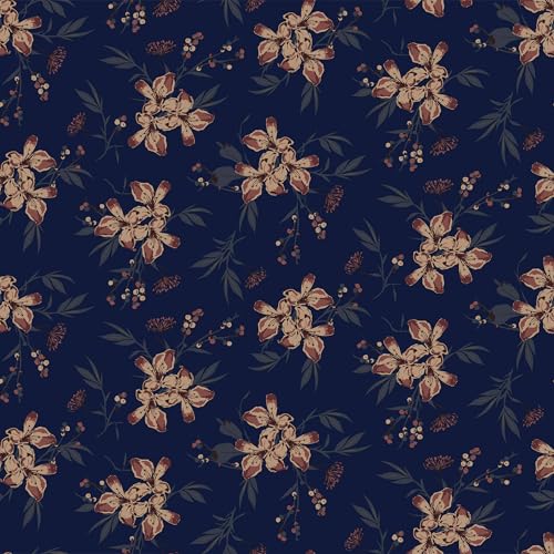 Stylish FABRIC 147,3 cm breit, bedruckter Dobby-Chiffon-Stoff, 100% Polyester, Meterware, kein Stretch, 120 g/m², leicht, luftig und weich, für Bekleidung, Accessoires und Heimwerker, marineblaues Stylish FABRIC 147,3 cm breit, bedruckter Dobby-Chiffon-Stoff, 100% Polyester, Meterware, kein Stretch, 120 g/m², leicht, luftig und weich, für Bekleidung, Accessoires und Heimwerker, marineblaues von Stylish FABRIC