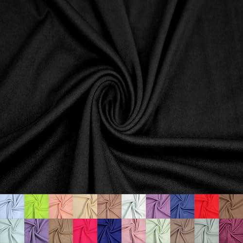 Stylish FABRIC 149,9 cm breiter Polyester-Spandex-Stoff, doppelseitig, gebürsteter Stoff, 180 g/m², leicht, dehnbar und atmungsaktiv, Bekleidung, Activewear, Accessoires, Schals und Handwerk, schwarz Stylish FABRIC 149,9 cm breiter Polyester-Spandex-Stoff, doppelseitig, gebürsteter Stoff, 180 g/m², leicht, dehnbar und atmungsaktiv, Bekleidung, Activewear, Accessoires, Schals und Handwerk, schwarz von Stylish FABRIC