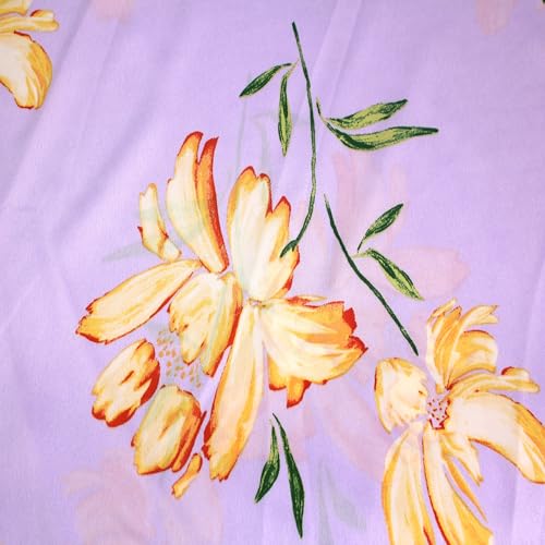 Stylish FABRIC 150 cm breit, 100% Polyester, bedruckter mechanischer Satin-Chiffon-Kreppstoff, 100 g/m², leicht, nicht gedehnt, Kleider, Schals, Blusen und DIY, lila Banane, 4,5 m Stylish FABRIC 150 cm breit, 100% Polyester, bedruckter mechanischer Satin-Chiffon-Kreppstoff, 100 g/m², leicht, nicht gedehnt, Kleider, Schals, Blusen und DIY, lila Banane, 4,5 m von Stylish FABRIC