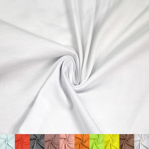 Stylish FABRIC 152,4 cm breiter Viskose-Modal-Spandex-Jersey-Strickstoff, Meterware (225 g/m²), mittelschwer, 4-Wege-Stretch, atmungsaktiv, für T-Shirts, Leggings, Bekleidung und Bastelarbeiten, weiß, von Stylish FABRIC