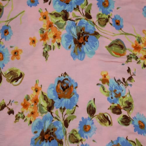 Stylish FABRIC 152,4 cm breiter Viskose-Spandex, bedruckter Jersey-Stretch-Strickstoff, Meterware für Bekleidung, Stirnbänder, Accessoires, Dekorationen, Mutterschaft und DIY-Projekte, Blush Blue 2 von Stylish FABRIC