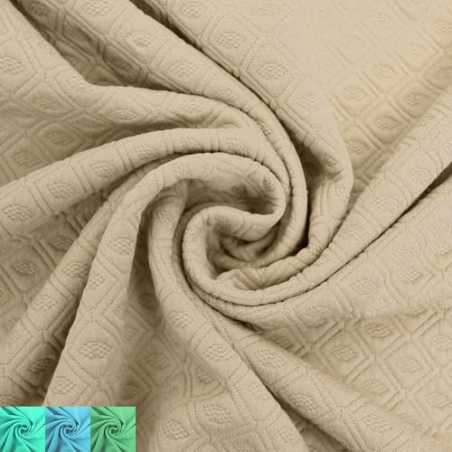 Stylish FABRIC 152,4 cm einfarbiger Jacquard-Strickstoff, Meterware – dehnbares Poly-Spandex, 260 g/m² – weich und langlebig für Polsterung, Heimdekoration, Bekleidung, Handwerk und DIY-Projekte von Stylish FABRIC