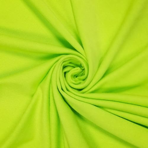 Stylish FABRIC Einfarbiger Viskose-Elastan-Strickstoff, 4-Wege-Stretch (200 g/m²), DIY-Projekte, grüner Apfel, Neon, 91 cm von Stylish FABRIC
