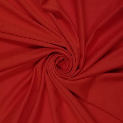 Stylish FABRIC Einfarbiger Viskose-Elastan-Strickstoff, 4-Wege-Stretch (200 g/m²), DIY-Projekte, rot, karminrot, 2,7 m von Stylish FABRIC