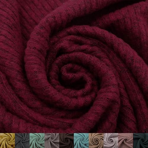 Stylish FABRIC Hacci gerippter Stoff aus Polyester, Spandex, 152,4 cm, zum Nähen, Bekleidung, Vorhänge, Stirnbänder, Dekorationen, Schule und Heimwerker, Rubindunkel, 152,4 cm Stylish FABRIC Hacci gerippter Stoff aus Polyester, Spandex, 152,4 cm, zum Nähen, Bekleidung, Vorhänge, Stirnbänder, Dekorationen, Schule und Heimwerker, Rubindunkel, 152,4 cm von Stylish FABRIC