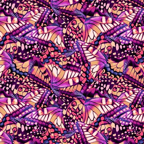 Stylish FABRIC Marokkanischer Stoff, 147,3 cm breit, bedruckt, 100% Polyester, kein Stretch, ideal für Bekleidung, Röcke, Kleider, Stirnbänder, Accessoires, Heimdekoration und DIY-Projekte, Fuchsia von Stylish FABRIC