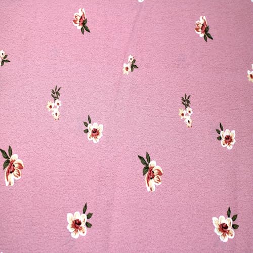 Stylish FABRIC Marokkanischer Stoff, 147,3 cm breit, bedruckt, 100% Polyester, kein Stretch, ideal für Bekleidung, Röcke, Kleider, Stirnbänder, Accessoires, Heimdekoration und DIY-Projekte, Rosa von Stylish FABRIC