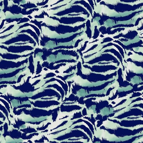 Stylish FABRIC Marokkanischer Stoff, 147,3 cm breit, bedruckt, 100% Polyester, kein Stretch, ideal für Bekleidung, Röcke, Kleider, Stirnbänder, Accessoires, Heimdekoration und DIY-Projekte, Türkis von Stylish FABRIC