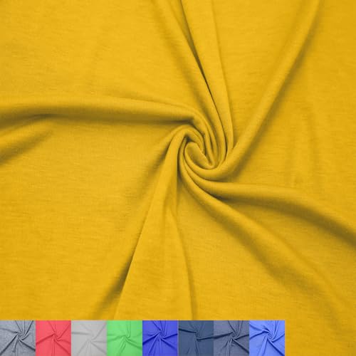 Stylish FABRIC SF-400-MUSTARD-5 Rayon Knit (155GSM) -Clothing/Apparel, Home/DIY Fabric Polyester-Viskose-Spandex-Jersey-Strickstoff (155 g/m²), 87, 10, 3% Elastan, Limettengrün/Neon, 5 Yards von Stylish FABRIC