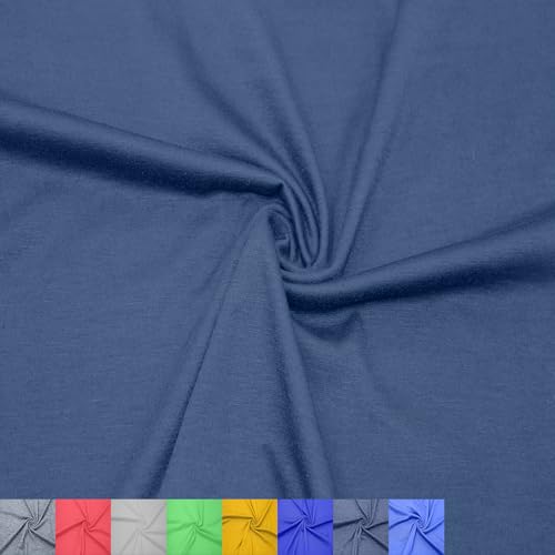 Stylish FABRIC SF-400-NAVY-M078-5 Rayon Knit (155GSM) -Clothing/Apparel, Home/DIY Fabric Polyester-Viskose-Spandex-Jersey-Strickstoff (155 g/m²), 87, 10, 3% Elastan, Marineblau, 5 Yards von Stylish FABRIC
