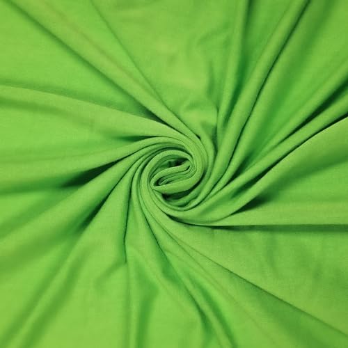 Stylish FABRIC SF-406-KIWI-1 Solid Color Rayon Spandex Heavy Jersey Knit Fabric/ 4-Way (200GSM) Projects Einfarbiger Viskose-Elastan-Strickstoff, 4-Wege-Stretch, 200 g/m², DIY-Projekte, kiwi, 1 YARD von Stylish FABRIC