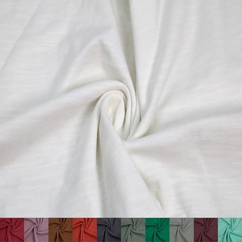 Stylish FABRIC The Yard Slub-Baumwoll-Spandex-Jersey-Strickstoff, 152,4 cm breit, mittelschwer, 2-Wege-Stretch, atmungsaktiv, Freizeit, Activewear, Layering und Handwerk, Offwhite, 91 cm Stylish FABRIC The Yard Slub-Baumwoll-Spandex-Jersey-Strickstoff, 152,4 cm breit, mittelschwer, 2-Wege-Stretch, atmungsaktiv, Freizeit, Activewear, Layering und Handwerk, Offwhite, 91 cm von Stylish FABRIC