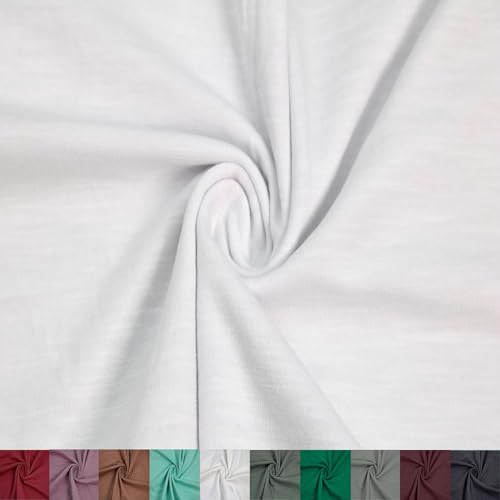 Stylish FABRIC The Yard Slub-Baumwoll-Spandex-Jersey-Strickstoff, 152,4 cm breit, mittelschwer, 2-Wege-Stretch, atmungsaktiv, Freizeit, Activewear, Layering und Handwerk, Weiß, 9,1 m Stylish FABRIC The Yard Slub-Baumwoll-Spandex-Jersey-Strickstoff, 152,4 cm breit, mittelschwer, 2-Wege-Stretch, atmungsaktiv, Freizeit, Activewear, Layering und Handwerk, Weiß, 9,1 m von Stylish FABRIC