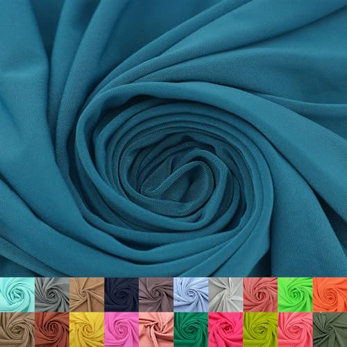 Stylish FABRIC Venezia Poly-Spandex-Stoff (200 g/m²), mittelschwer, 2-Wege-Stretch, weich und atmungsaktiv, für Bekleidung, Activewear, Leggings, Dekorationen, Stirnband und DIY, Blaugrün, 9,1 m von Stylish FABRIC