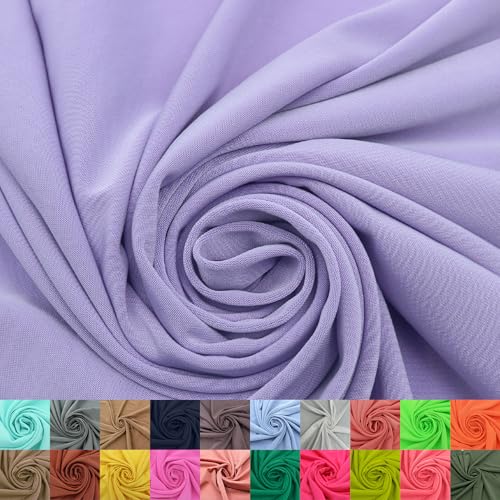 Stylish FABRIC Venezia Poly-Spandex-Stoff (200 g/m²), mittelschwer, 2-Wege-Stretch, weich und atmungsaktiv, für Bekleidung, Activewear, Leggings, Dekorationen, Stirnband und DIY, Flieder, 152,4 cm von Stylish FABRIC