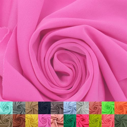Stylish FABRIC Venezia Poly-Spandex-Stoff (200 g/m²), mittelschwer, 2-Wege-Stretch, weich und atmungsaktiv, für Bekleidung, Activewear, Leggings, Dekorationen, Stirnband und DIY, Kaugummi, Neonfarben von Stylish FABRIC