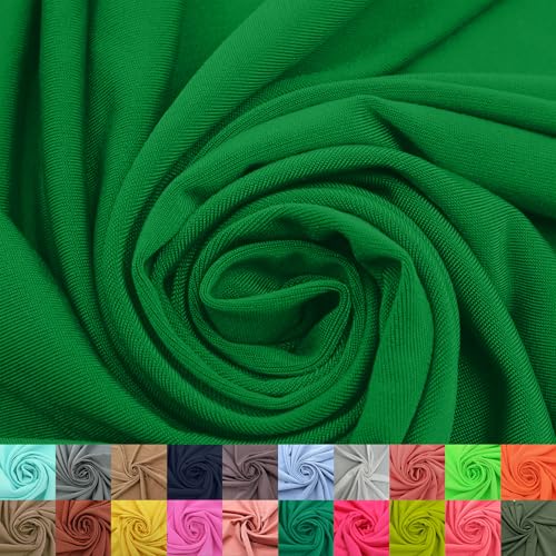 Stylish FABRIC Venezia Poly-Spandex-Stoff (200 g/m²), mittelschwer, 2-Wege-Stretch, weich und atmungsaktiv, für Bekleidung, Activewear, Leggings, Dekorationen, Stirnband und DIY, Kelly Green, 91 cm von Stylish FABRIC