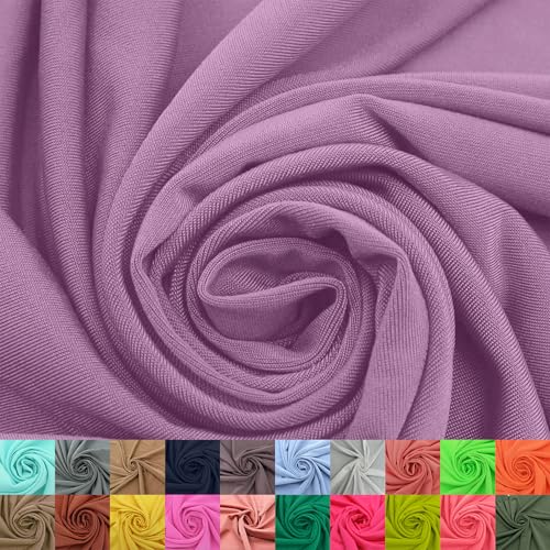 Stylish FABRIC Venezia Poly-Spandex-Stoff (200 g/m²), mittelschwer, 2-Wege-Stretch, weich und atmungsaktiv, für Bekleidung, Activewear, Leggings, Dekorationen, Stirnband und DIY, Lavendel, 152,4 cm von Stylish FABRIC