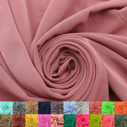 Stylish FABRIC Venezia Poly-Spandex-Stoff (200 g/m²), mittelschwer, 2-Wege-Stretch, weich und atmungsaktiv, für Bekleidung, Activewear, Leggings, Dekorationen, Stirnband und DIY, Marsala, 91 cm von Stylish FABRIC