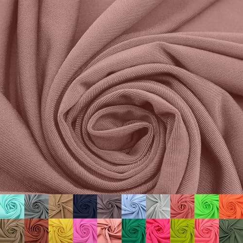 Stylish FABRIC Venezia Poly-Spandex-Stoff (200 g/m²), mittelschwer, 2-Wege-Stretch, weich und atmungsaktiv, für Bekleidung, Activewear, Leggings, Dekorationen, Stirnband und DIY, Mauve, 152,4 cm breit von Stylish FABRIC