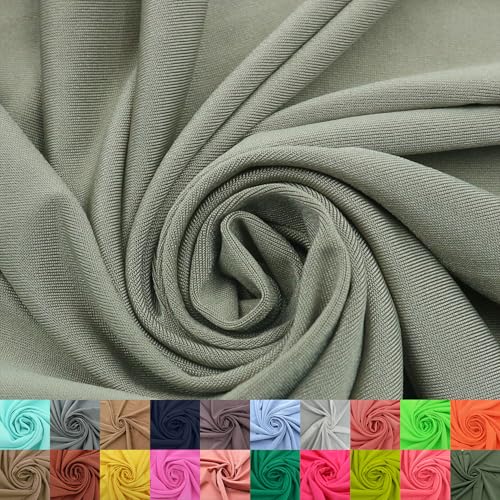 Stylish FABRIC Venezia Poly-Spandex-Stoff (200 g/m²), mittelschwer, 2-Wege-Stretch, weich und atmungsaktiv, für Bekleidung, Activewear, Leggings, Dekorationen, Stirnband und DIY, Salbei, 4,5 m von Stylish FABRIC