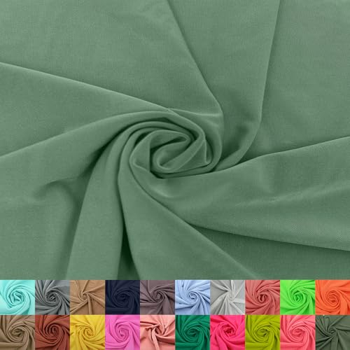 Stylish FABRIC Venezia Poly-Spandex-Stoff (200 g/m²), mittelschwer, 2-Wege-Stretch, weich und atmungsaktiv, für Bekleidung, Activewear, Leggings, Dekorationen, Stirnband und DIY, grüner Frost, 91 cm von Stylish FABRIC