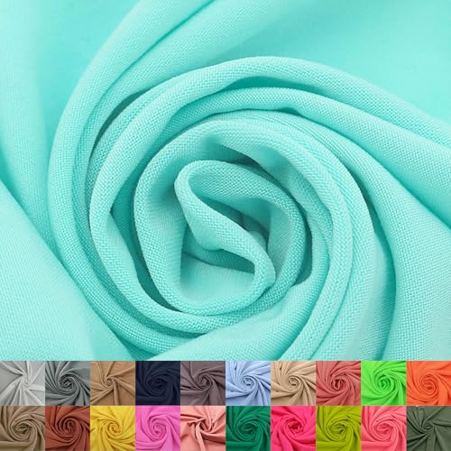 Stylish FABRIC Venezia Poly-Spandex-Stoff (200 g/m²), mittelschwer, 2-Wege-Stretch, weich und atmungsaktiv, für Bekleidung, Activewear, Leggings, Dekorationen, Stirnband und Heimwerker, Aquamarin, von Stylish FABRIC
